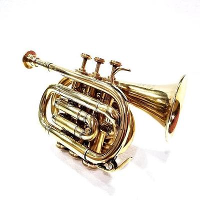 Gold Brass Horn Bugle Trumpet with  Valve Trumpet Signal