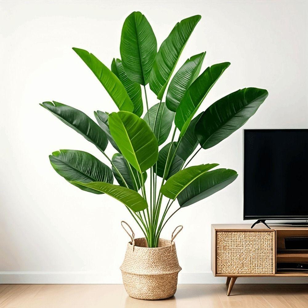 Material Plástico Plantas Artificiais Tamanho Grande Plantas Falsas Folha de Bananeira Artificial Decoração de Festa