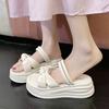 Women Slippers 2025 New Summer Casual Shoes Versatile Thick Sole Sandals Women Outwear Bow Beach Slippers Sexy Slides Women