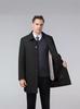 Men's Mid-Length Windbreaker with Removable Fur Lining and Velvet, Business Casual Large Size Coat
