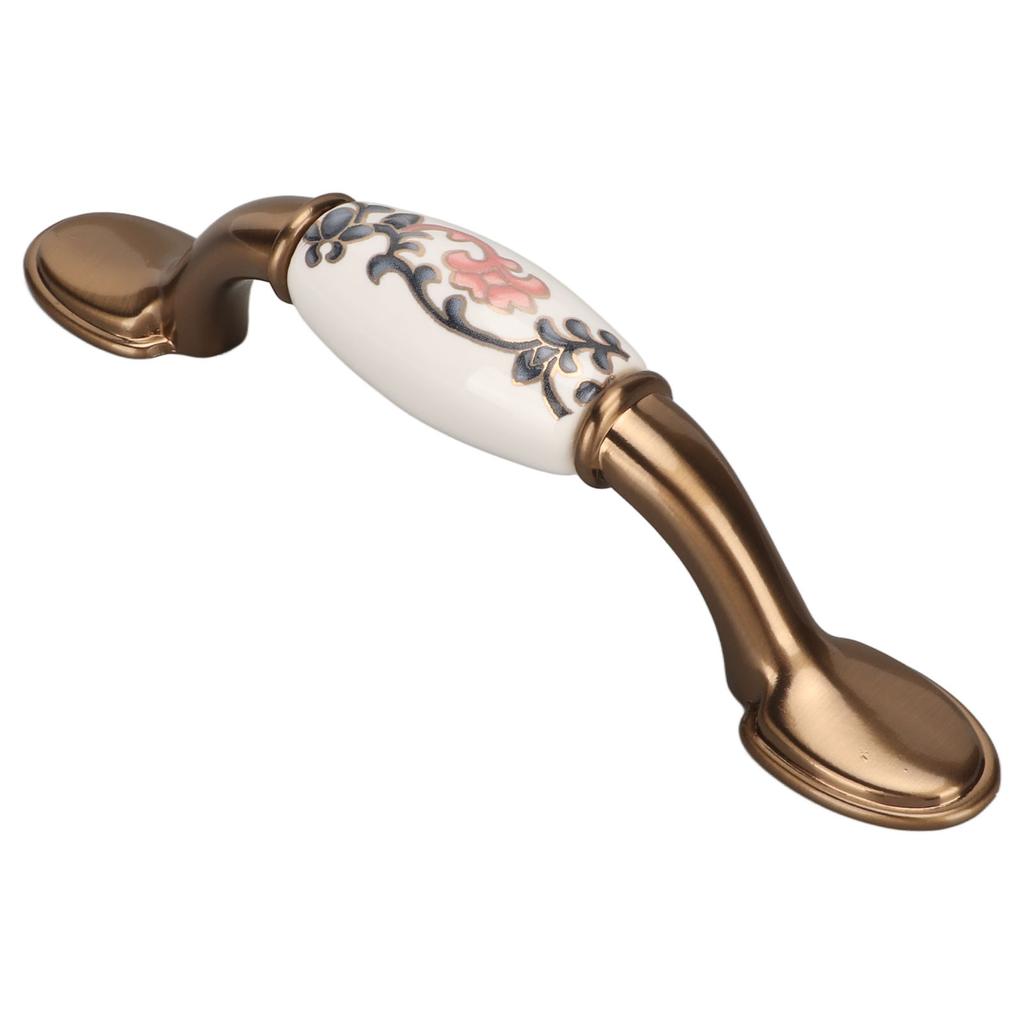 4 Sets Vintage Cabinet Handles Retro Simple Ceramic Zinc Alloy Drawer Cabinet Door Hardware Pulls