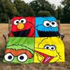 Colorful Sesame Muppets Together Blanket Flannel Throw for Sofa, Indoor, Camping, Living Room, Office, Chair, And Bed Soft Birthday Gift