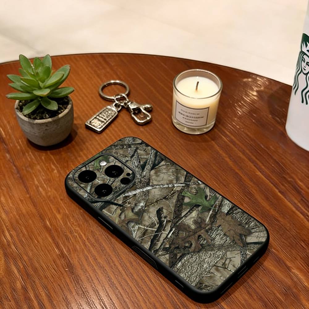 

Forest Camouflage Pattern Phone Case For iPhone 17,16,15,14,13,12,11 Plus,Pro Max,XS,Soft Silicone Black Cover iPhone16Pro