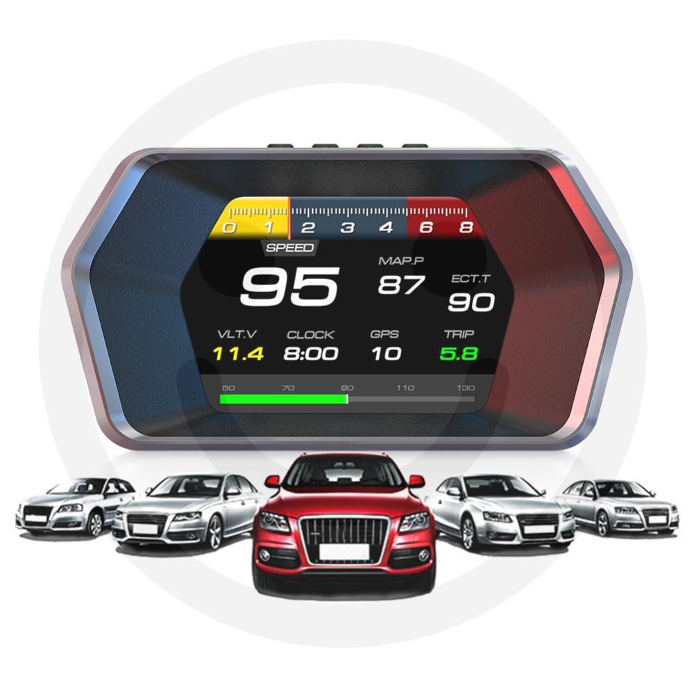 Car HUD On-BD & GPS Dual System Digital Speedometer Speed Meter for Most Cars China Mainland