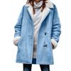 Women's Fashionable Coat Solid Color Long Sleeved Pocket Loose Button Plush Jacket