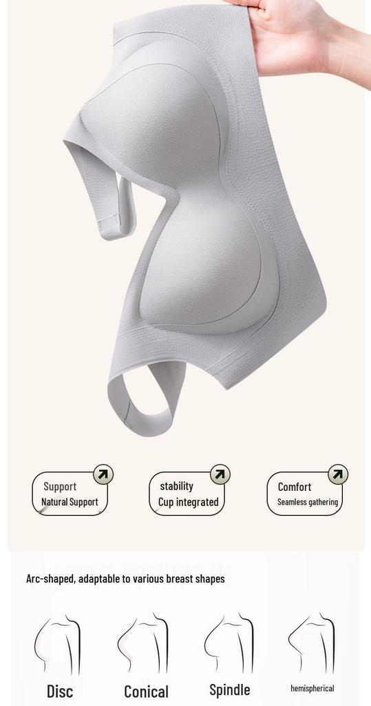 Nahtloser rückenfreier BH für Damen - Weich, kabellose Unterstützung mit dünnen festen Cups