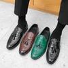 Herren Grüne Loafer Leder Individualität Formelle Business Schuhe Hochzeitskleid Abschlussball Schuhe Übergröße