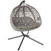 Hanging Chair, for 2 People, Foldable Seat Basket, Large Seat Cushion, Sand, 130 X 103 X 172 Cm