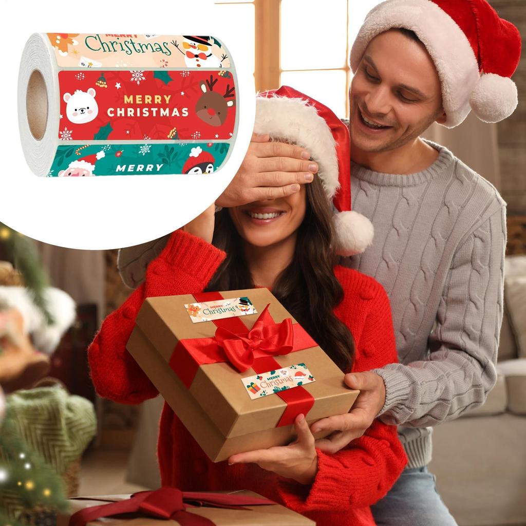 Christmas Sticker 300 Pieces Christmas Roll Decals Decoration Festive Decal Labels For Party Gathering Family Office Shipping