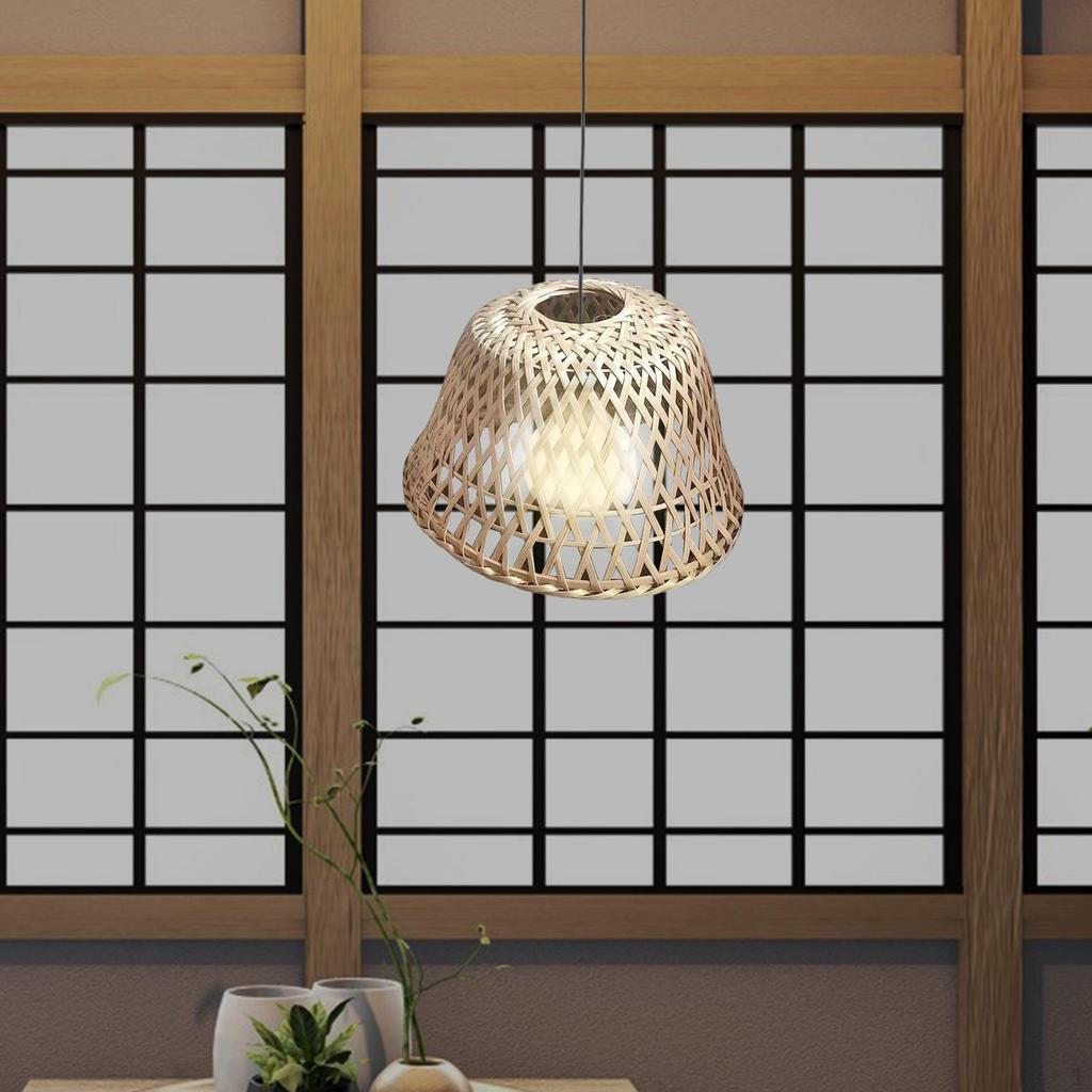 Bamboo Hanging Lampshade for Living Room Home Decor, High Quality Material, Easy Installation,