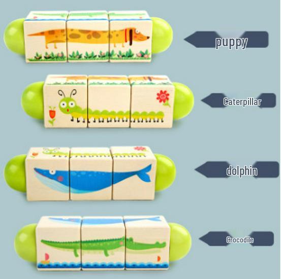 

Пазл «Познание животных»: Развивающая игрушка для родителей и детей для возраста 0-3 года, деревянные блоки