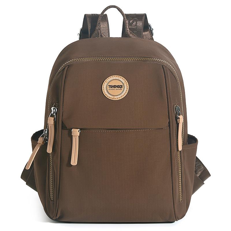 Women's Nylon Backpack with Multiple Zipper Pockets Large Capacity School Bag for Students Daily