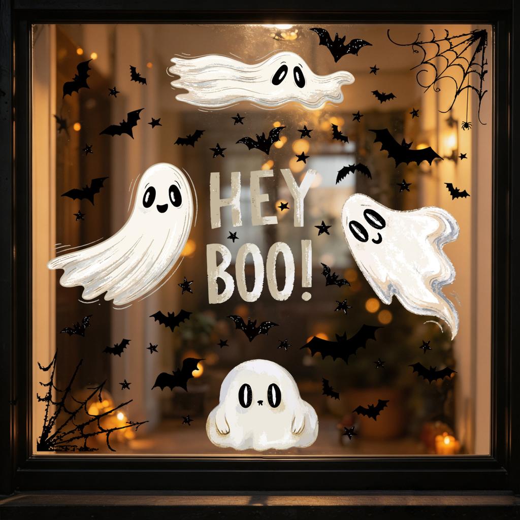 Halloween Window Clings, Static Stickers, No Glue Window Decals for Halloween Decor