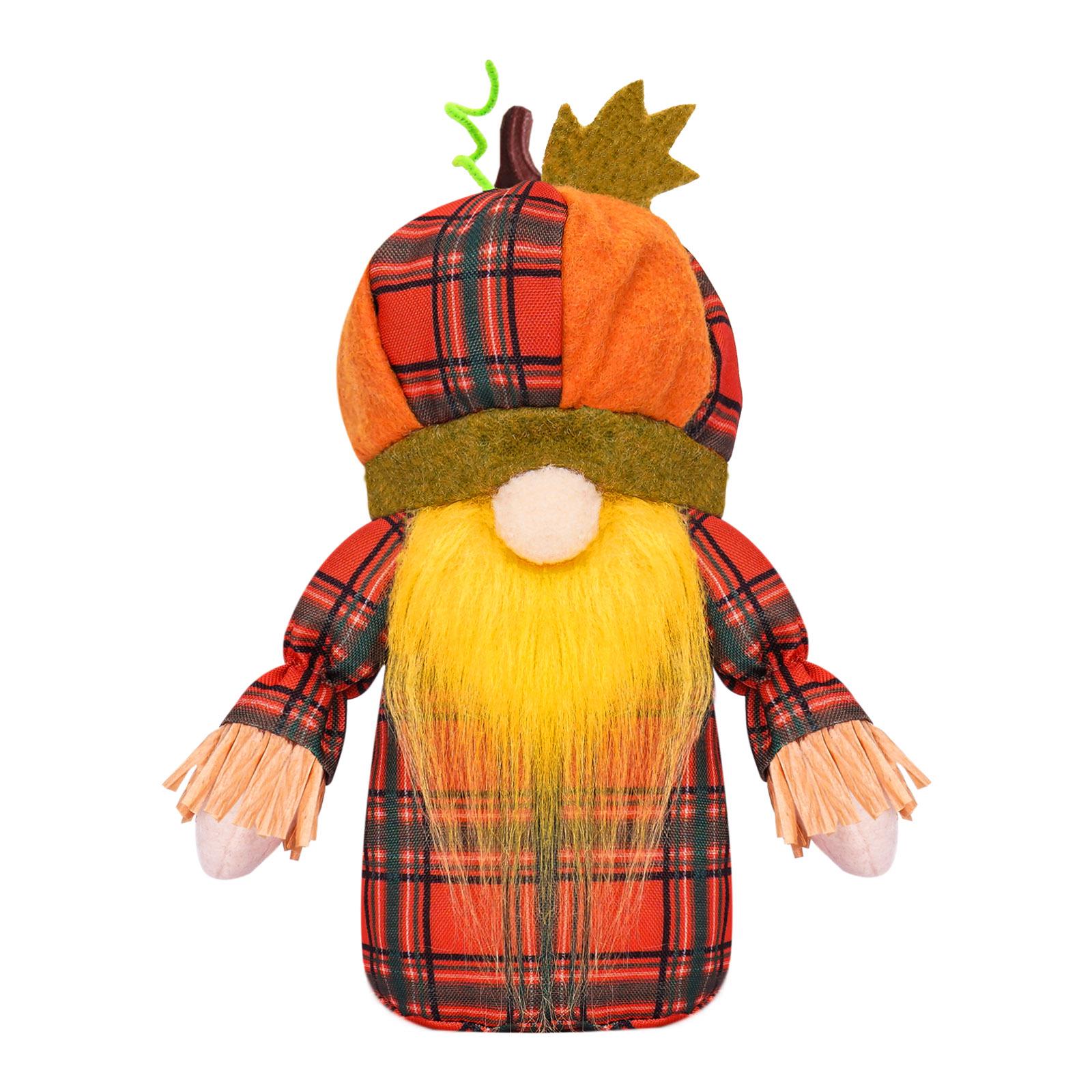 Faceless Thanksgiving Doll with Pumpkin Hat - Harvest Festival and Rudolph Window Ornaments