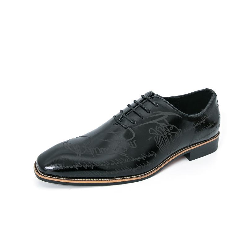 Men s British Style Casual Leather Shoes - Pointed, Large Size, Spring/Autumn 2026 43 чёрный