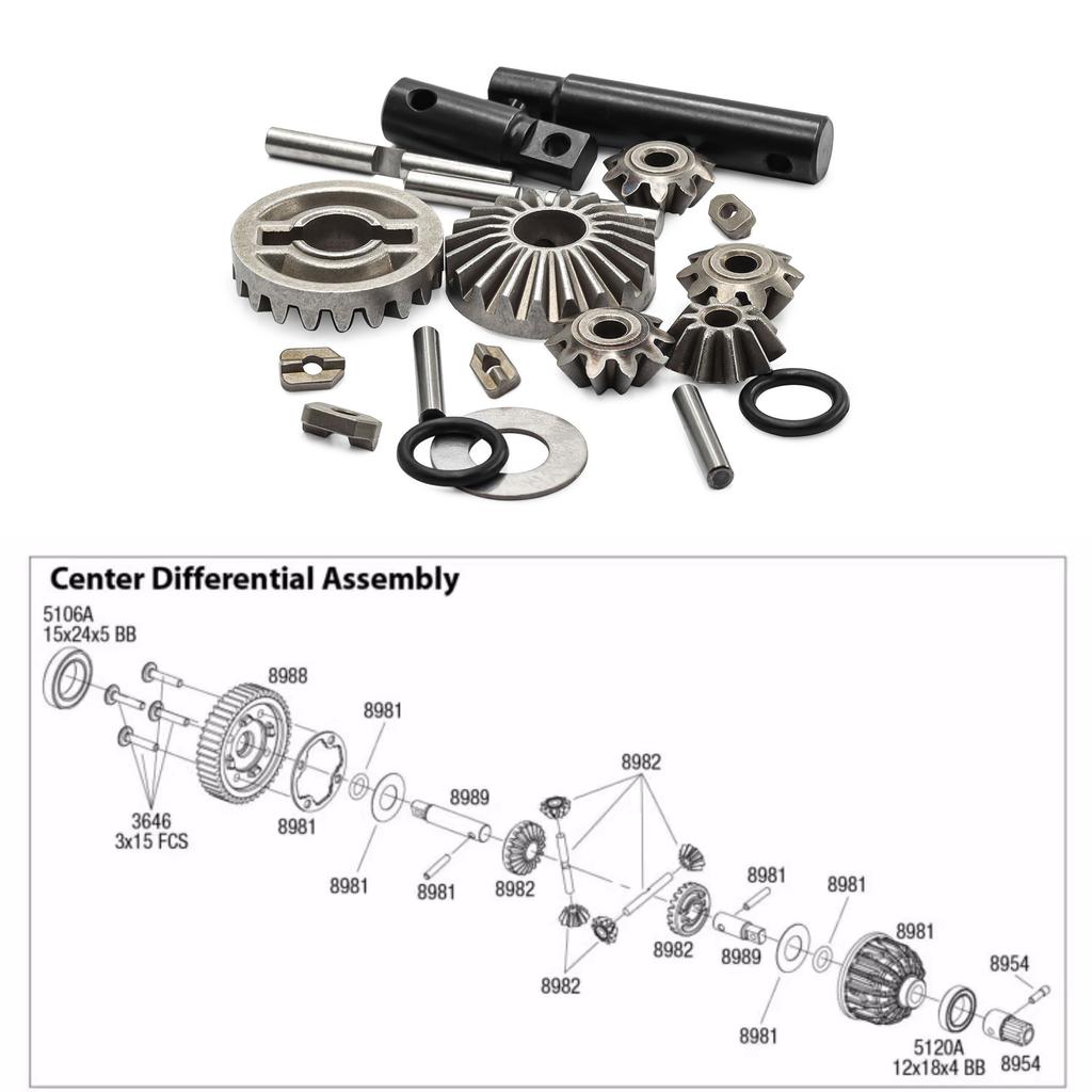 Metal Axles Differential Gear for 1/10 and 1/8 Truck Tractor Car Interior Parts Model Car Replacement