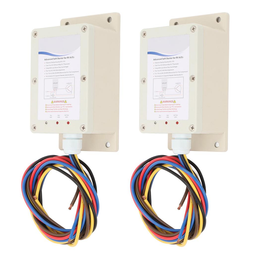 2PCS Soft Start for RV Air Conditioner Easy Start with Small Generator Water Resistant SSRV3T RV AC Soft Start Kit for