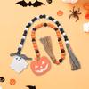 Gruselige Halloween-Perlenkette mit Hexenhut und Fledermaus-Quaste für Spukhaus-Dekoration und Party-Atmosphäre