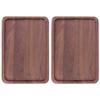2Pcs Walnut Plate Food Fruit Dishes Wooden Serving Dessert Tea Tray Kitchen Accessories