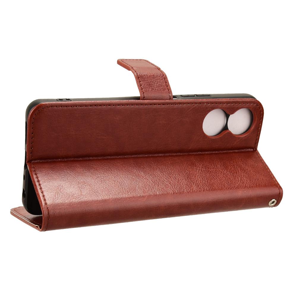 For TCL 505 T509K T5094 Case Viewing Stand PU Leather Crazy Horse Texture Phone Cover