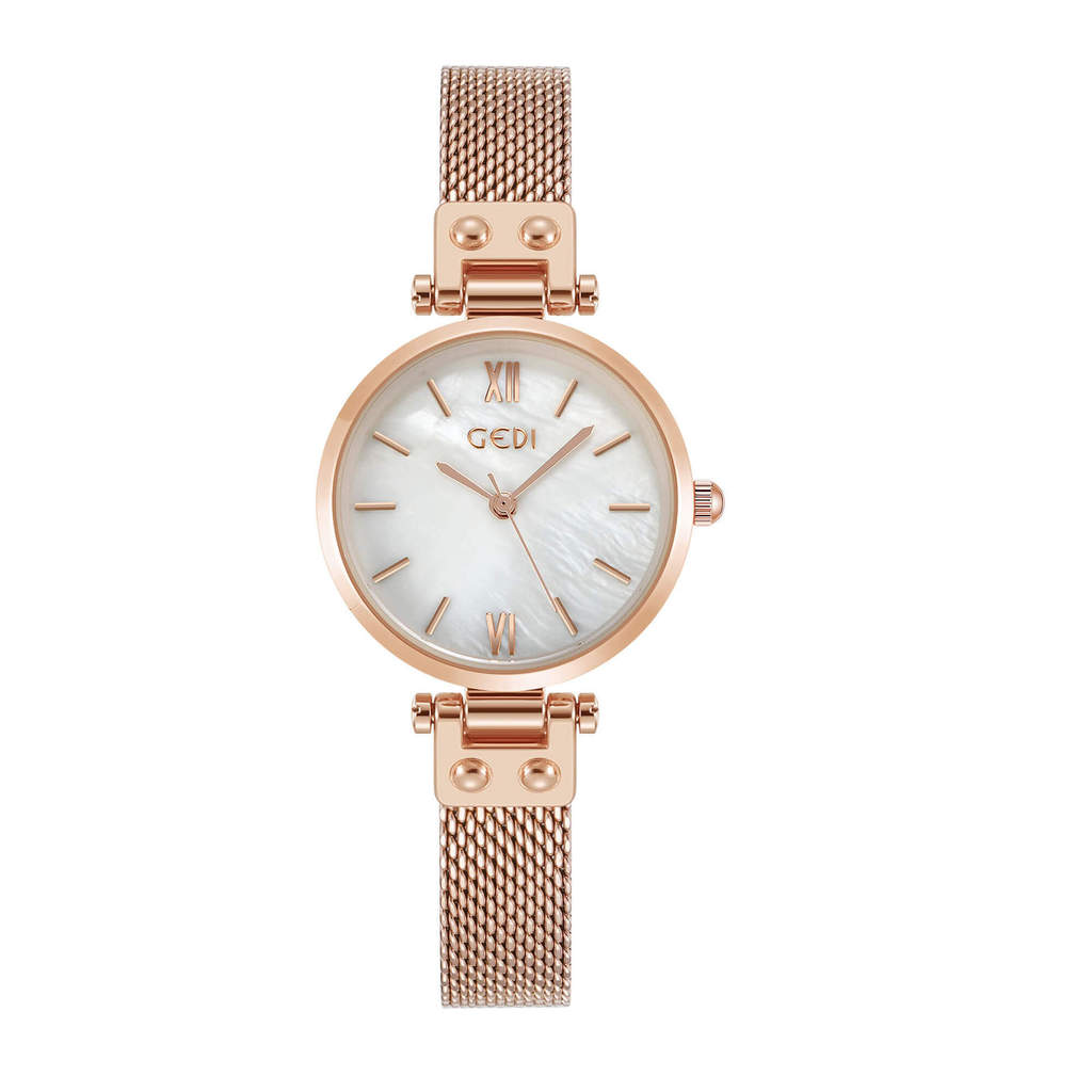 Gadi Ladies Quartz Watch With Waterproof 30m Stainless Steel Band For Elegant Women White Gold Band