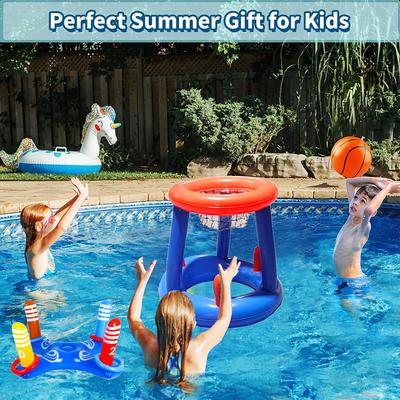 Kid Summer Inflatable Colorful Water Interactive Basketball Hoop Suitable For Beach Pool Party Games Pool Accessories