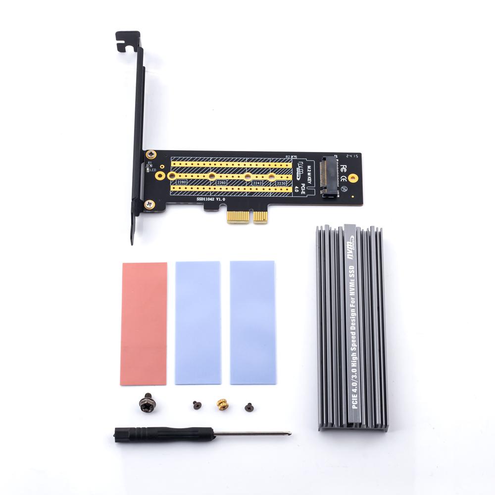 M.2 NVMe SSD To PCIe 4.0 X1 Adapter Card - with Heat Sink, High-Speed Conversion