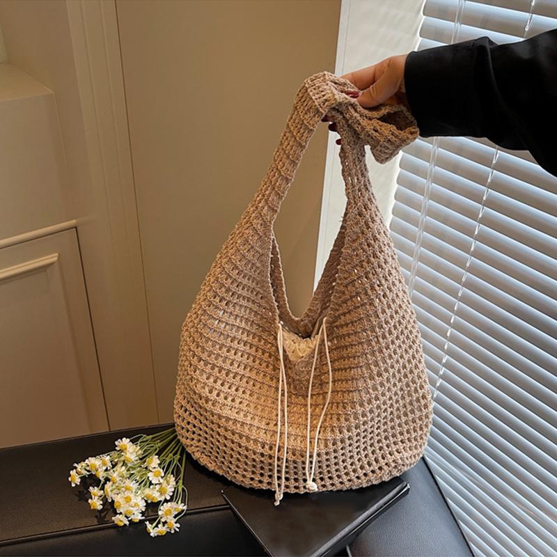 

Leisure Large Capacity Cotton Woven Bag Women s Shoulder Bags Casual Straw Wicker Woven Ladies Handmade Beach Tote Messenger Bag