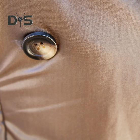 Women Coat Elastic Slim Waist Smooth Surface Faux Leather Turn-down Collar Jacket Mid Length Solid Color Double-breasted Outerwear
