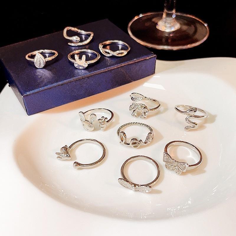 Japanese And Korean Creative Cartoon Open Ring Natal Rabbit Ring Love Like Butterfly Snake High Sense Ring