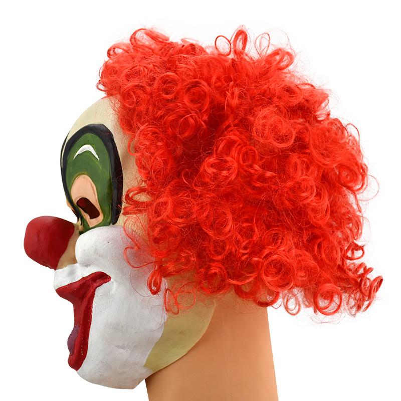 Halloween Clown Maske Cosplay Party Latex Kopfbedeckung rote Haare Clown Maske
