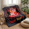 Sunderland FC Custom Name Text Flannel Blanket Soccer Logo Personalized Fleece Throw Blanket Special Gift For Sofa Bedroom Home