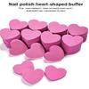 50Count Mini Nail Files with Soft Sponges Texture Heart Design Double Sided Buffers for Quick Manicure Travel Essential