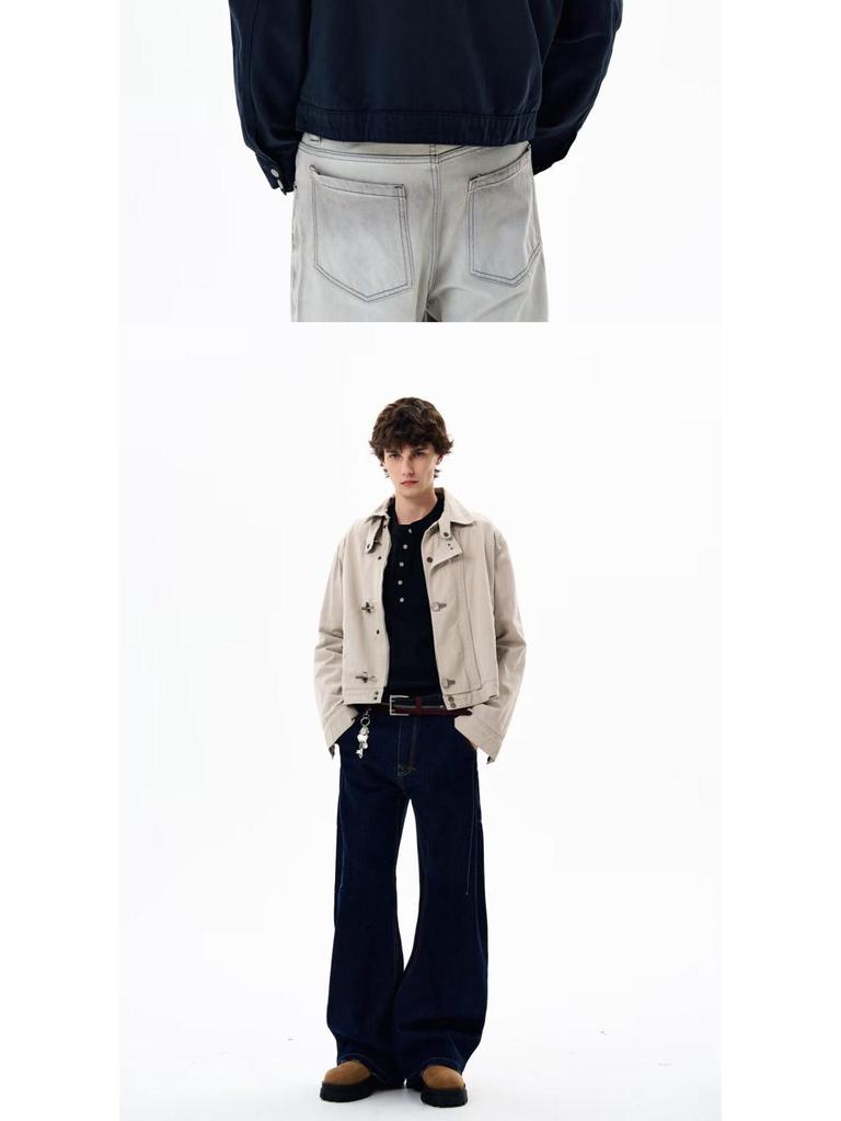 Jachetă casual de toamnă pentru bărbați cu nasturi metalici și cataramă cu cârlig