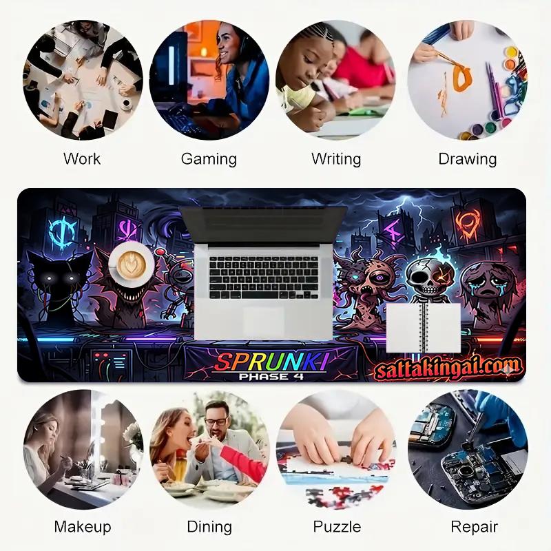 1Pc Dark Fantasy Creatures Gaming Mouse Pad Keyboard Desk Mat Non-slip Rubber Lock Edge Waterproof Computer Mousepad for Office Home Decor Y190