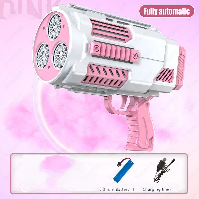 Automatic Bubble Gun Electric Start Light Space Soap Bubbles Machine Children Outdoor Wedding Party Toys Gifts For Kids