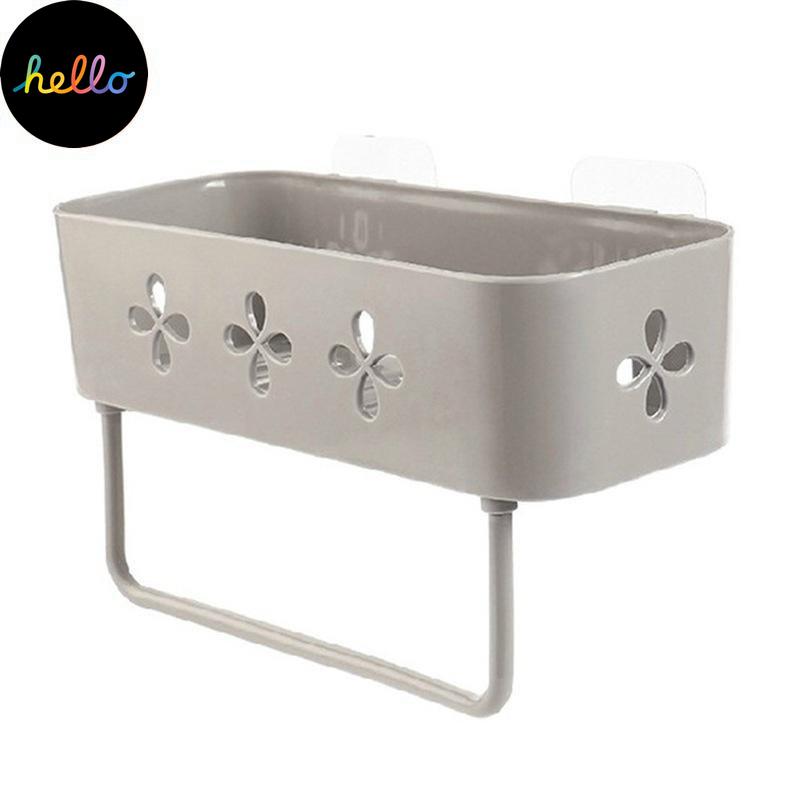 Suport de depozitare pe perete de baie Organizator tip stick Raft de duș Coș Depozitare suport pentru șampon pentru baie