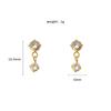 Wind Fashion Trend Women'S 18K Gold Stainless Steel Color Zircon Pendant Earrings Earrings Jewelry