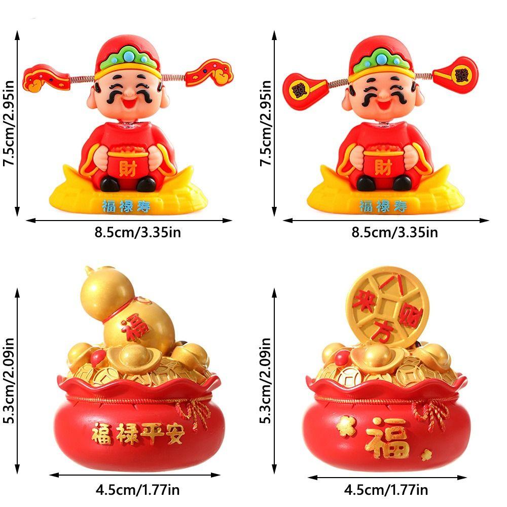 Mini God of Fortune Figurine Cartoon New Year Statue  Car Interior Decoration