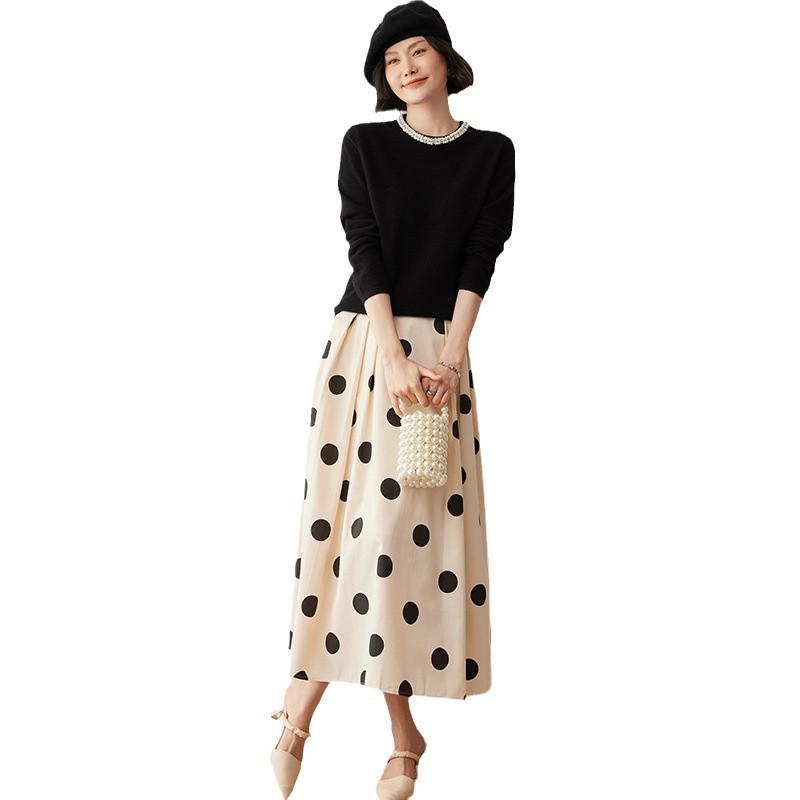 Women's Rhinestone Cashmere Sweater: Round Neck, Loose Fit, Flat Knit, Stylish Autumn/Winter Pullover