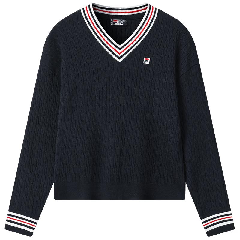 FILA Women s V-Neck Cable Knit Sweater S 12800₽