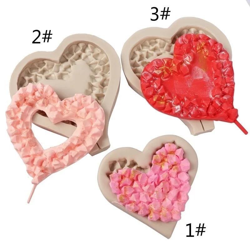 Diamond Love Candy Silicone Mold Kitchen Baking Valentine's Day Coral Sugar Chocolate Love Molds Crystal Silicone Gypsum Mould