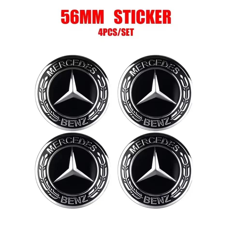4 szt. 56/60/65 MM 56 mm Naklejka na środek koła samochodowego Kołpak do Mercedes Benz AMG W204 W205 Amg W211 Smart Fortwo 451 W203 W222