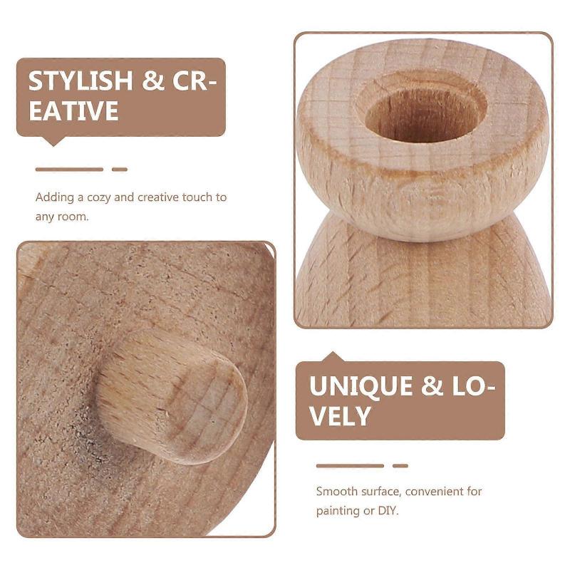 Natural Wood Peg Figures For Home Decor Items And Sand Table Therapy 9.40X3.50X3.50CM Craft 1Pcs