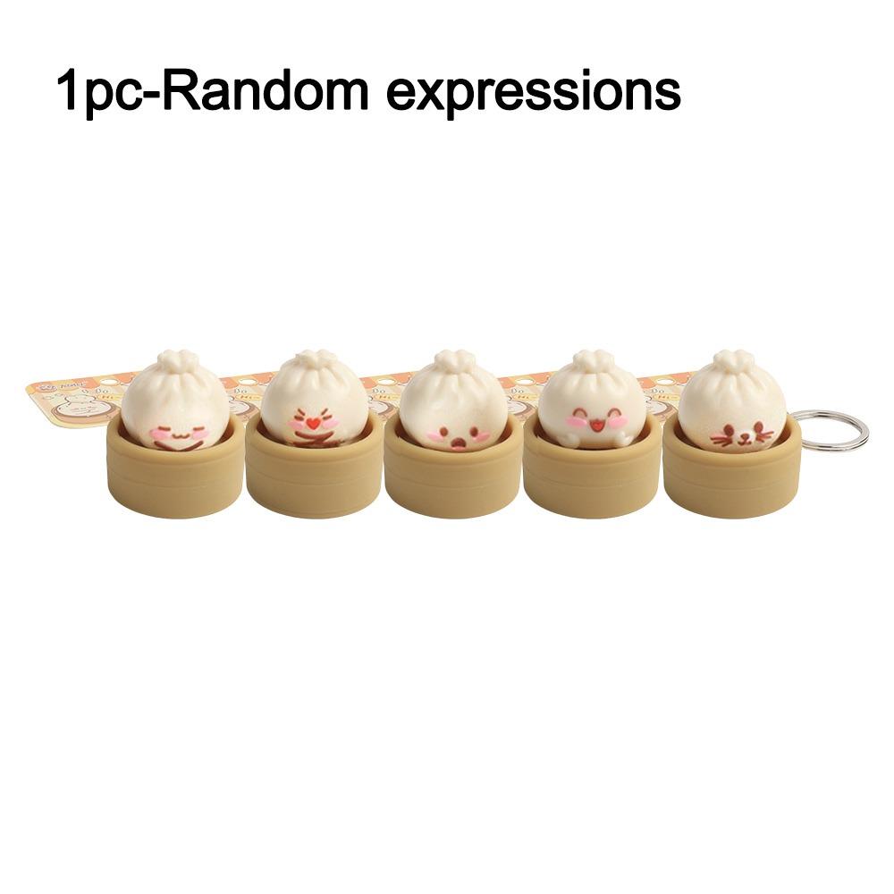 Slow Rebound Steamed Bun Stress Relief Simulation Dim Sum Decompression Bun Keychain Kids Gift Steamed Bun Button