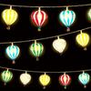 1.65m 10 LED Hot Air Balloon Warm White String Light Bedroom Garden Hanging Light for Kids Birthday Baby Shower Party Decoration