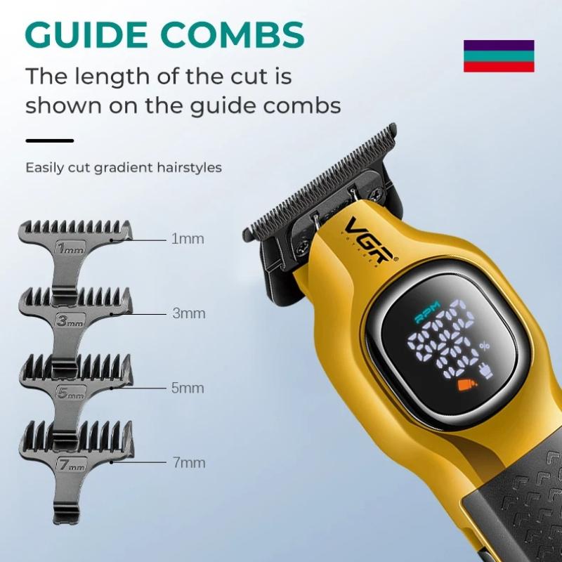 VGR V-886T Clipper Charging Base 8000Rpm Trimmer Professional Barber Rechargeable Hair Trimmer Machine for Man with LED Intelligent Digital Display
