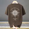 Men's Plus Size Compass Print T-Shirt – Back Graphic Crew Neck Short Sleeve Tee (5XL-13XL)