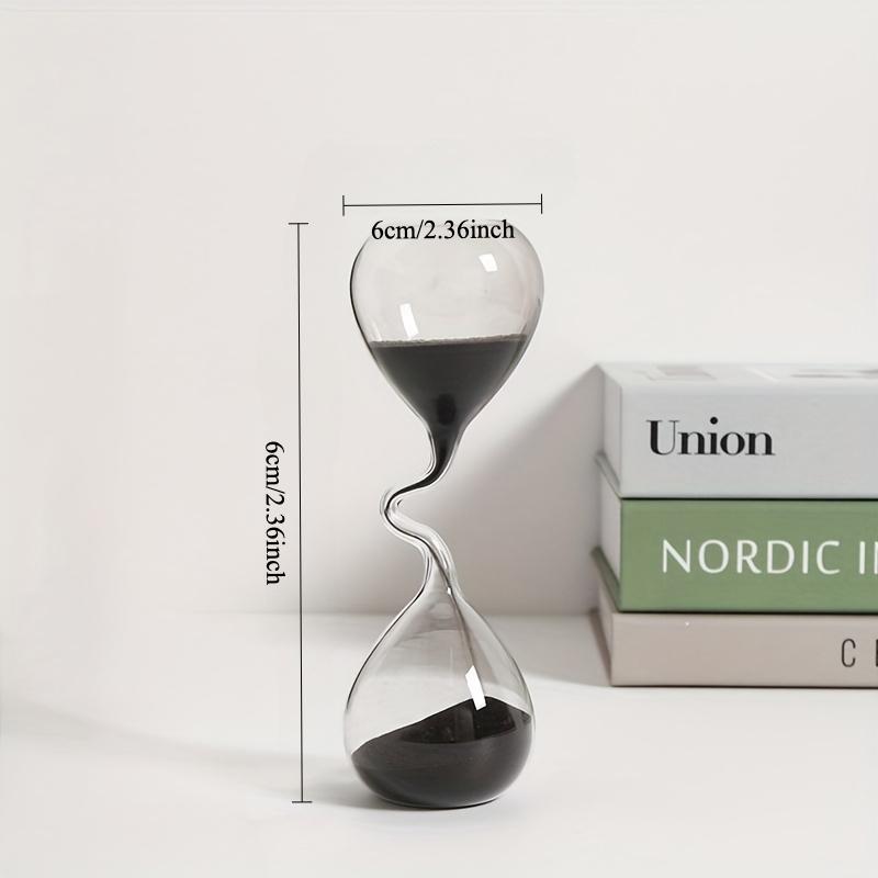 

Glass Hourglass Sculpture Sand Timer Modern Desk Clock Indoor Outdoor Decor for Living Room Bedroom Study Office чёрный