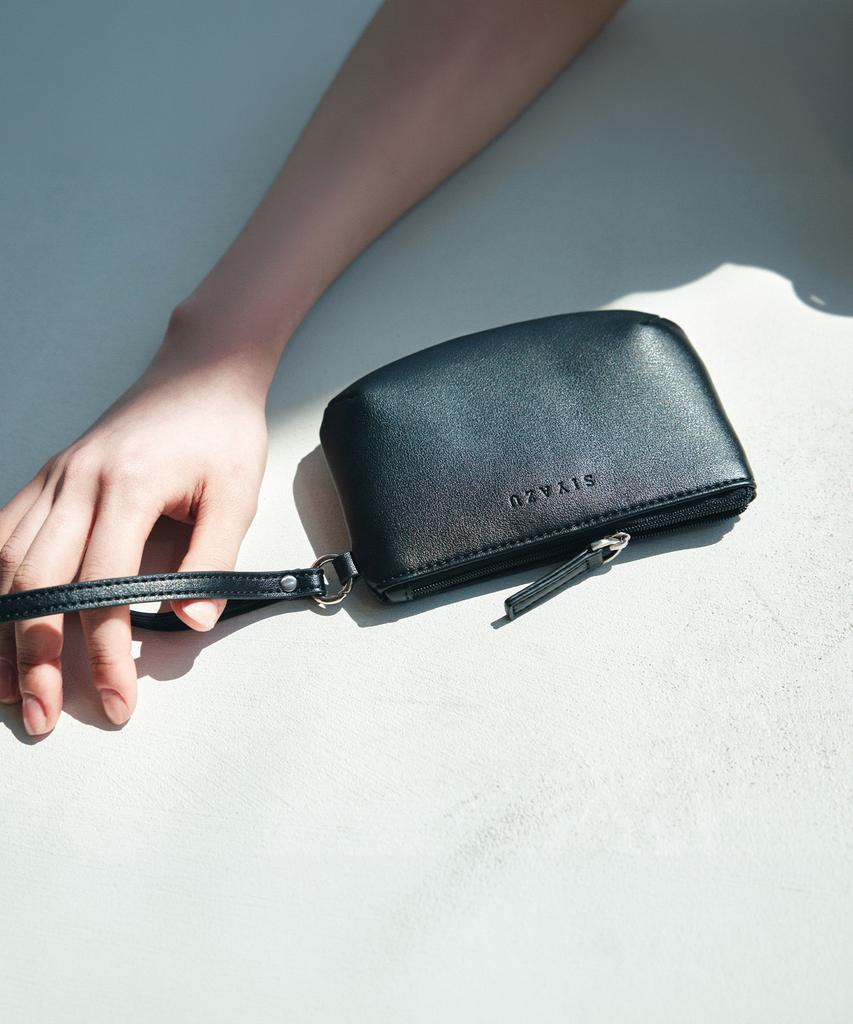 Siyazu Siac3124 Loop Leather Mini Pouch_Black